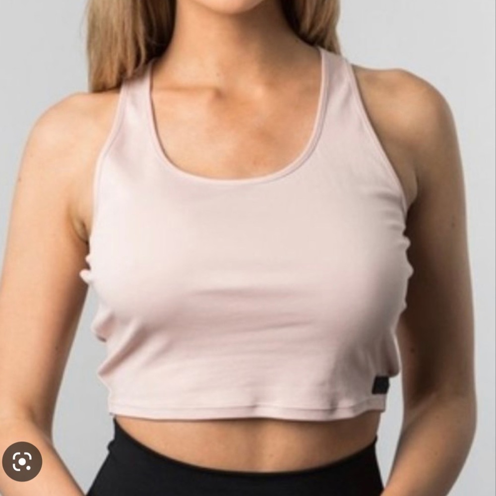 Alphalete Black Cross Back Crop Tank Size Medium